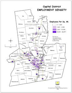 Capital District Employees Per Square Mile
