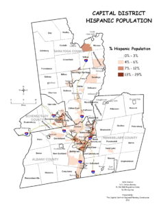 Capital District 2010 Percent Hispanic Population